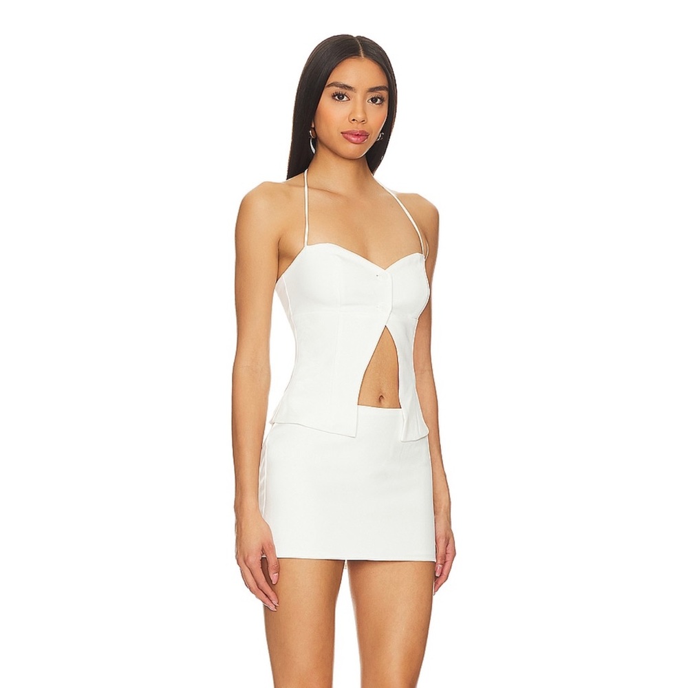 Superdown White Halter Skirt Set